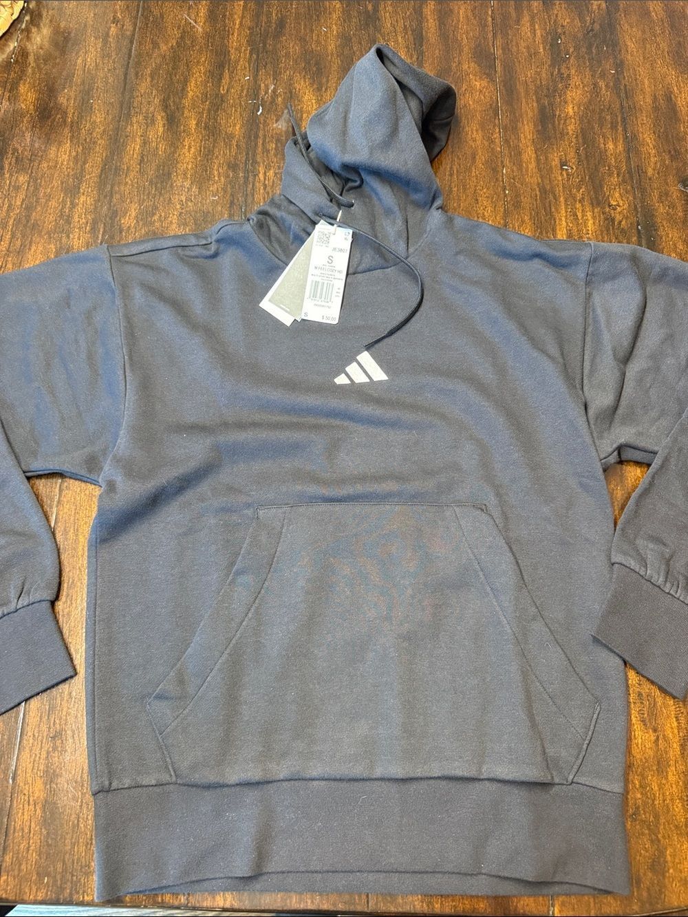 adidas Black Hoodie with White Logo - Feel Cozy Hoodie